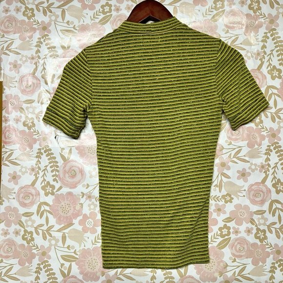 Reformation Green Mock Neck Tee XS - Picture 3 of 3